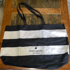 Kate Spade Tote  NEW YORK Black and White Stripe Canvas